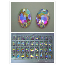 Crystal Oval Shaped Clothing Stone Bead with Ab Color (3063)